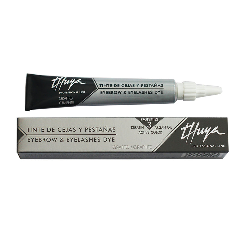 Thuya Graphite Eyebrow & Eyelash Dye offers a subtle grey tone for natural, even coverage. Perfect for blending lighter shades.