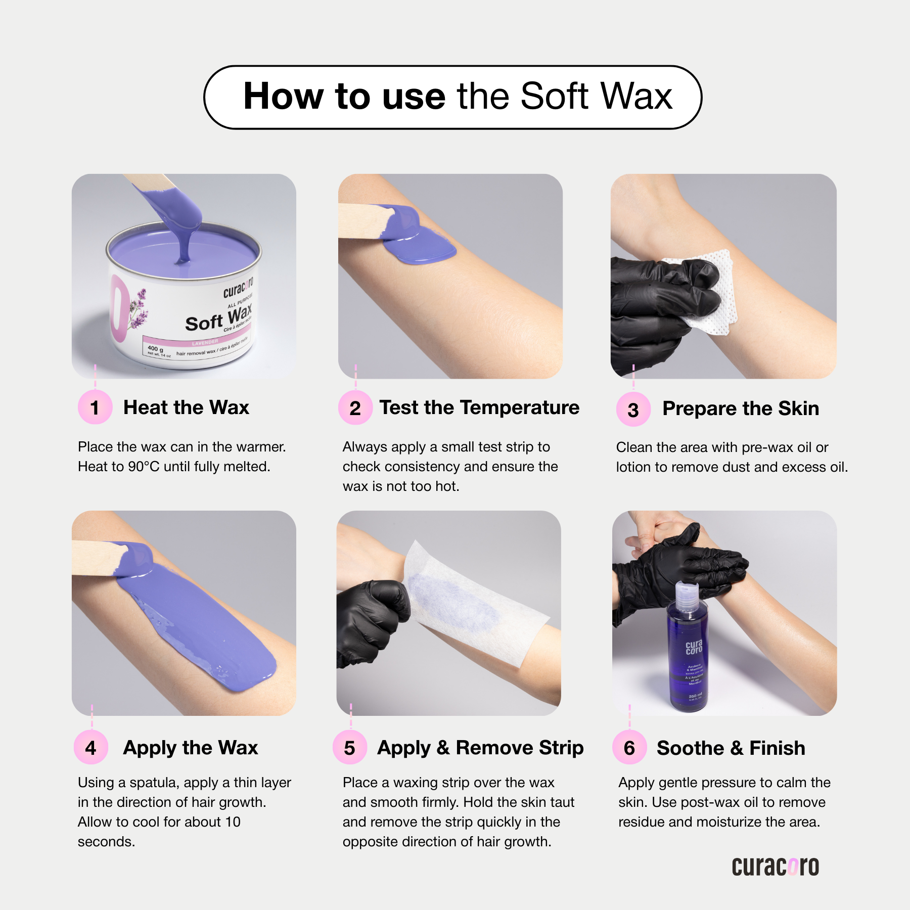 Perles de cire tiède Curacoro | Zinc 400 g