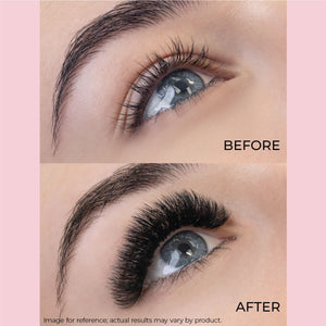 Lashfolio 18D 0.03 before and after on a model&