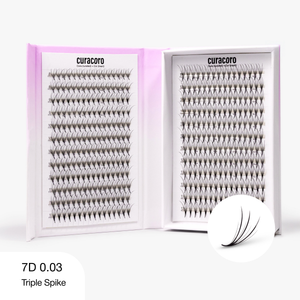 Bouquets Préfaits Triple Pointe | LashFolio 7D 0.03 (384 éventails de cils)