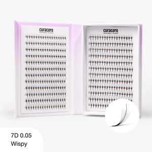 Bouquets Préfaits Étroits Wispy | LashFolio 7D 0.05 (432 éventails de cils)
