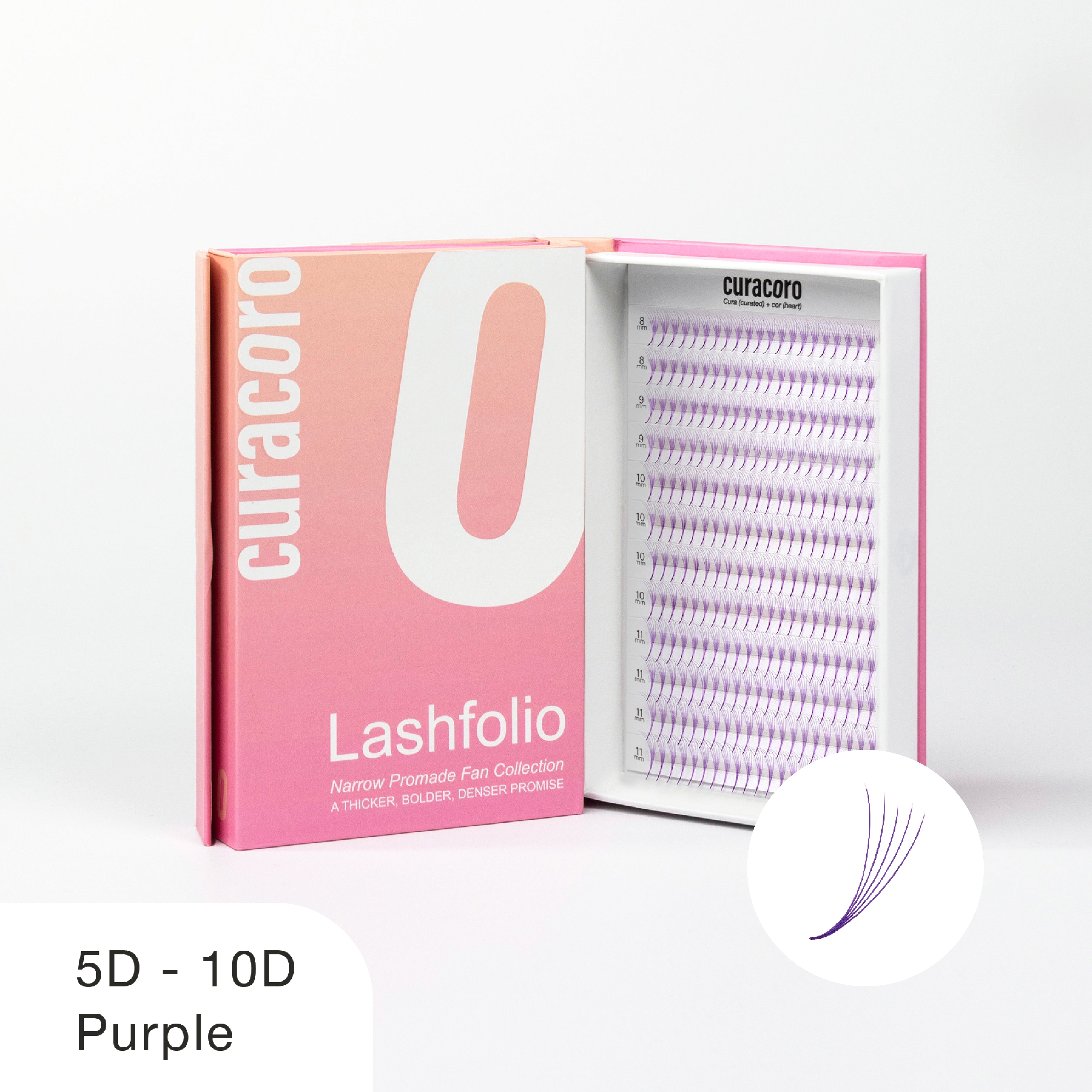 Purple Lashfolio Narrow Promade Fans