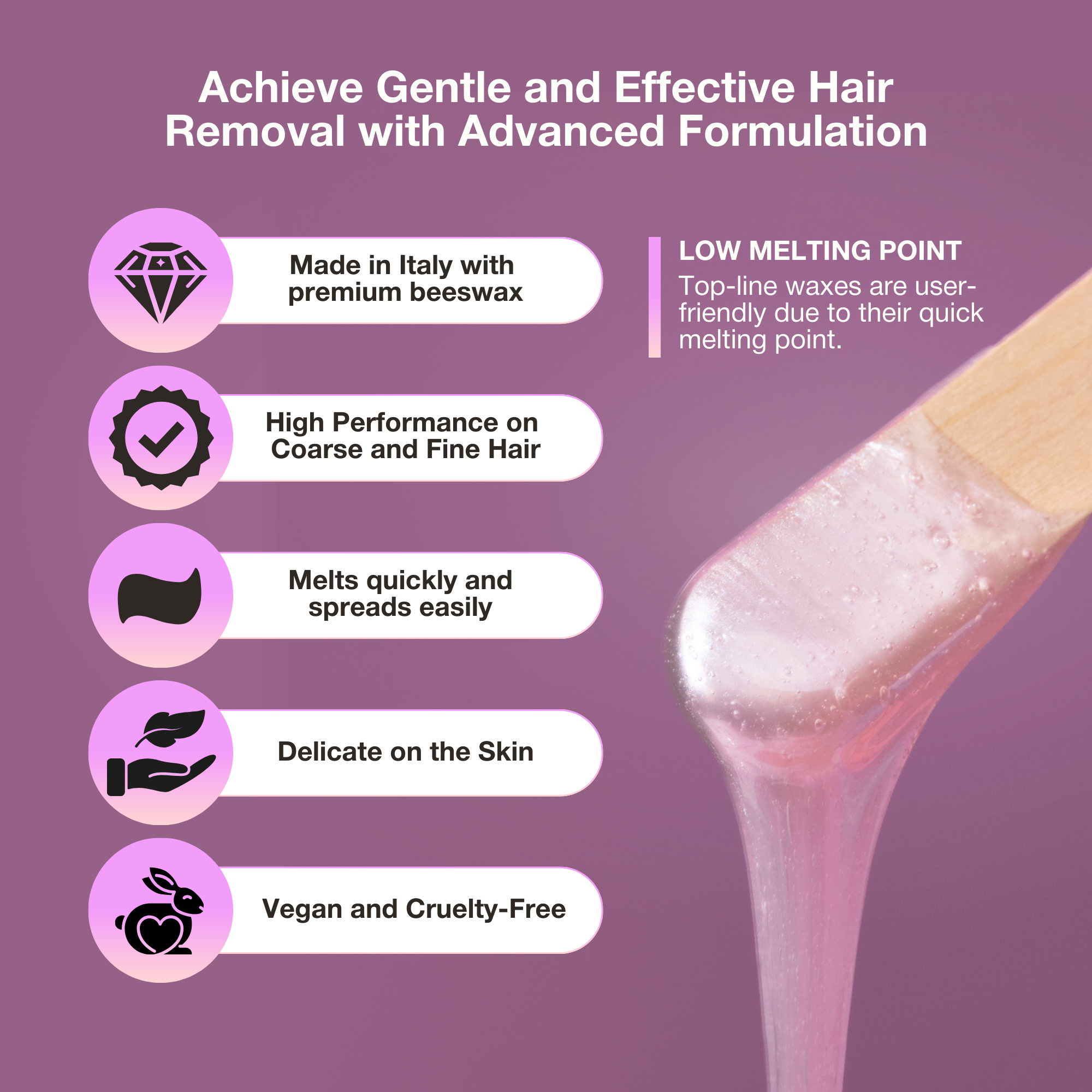 Perles de cire dure italienne Curacoro – Extra Crystal – Jasmin mauve (200 g)