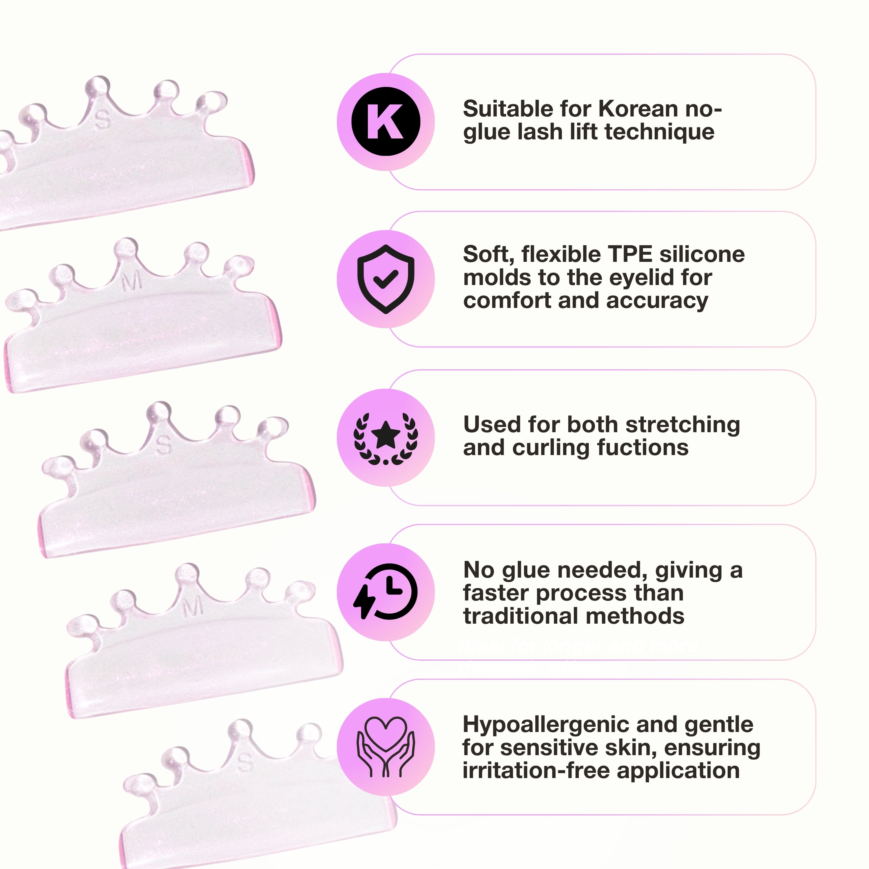 Boucliers pour Rehaussement de Cils - Tiara Lift