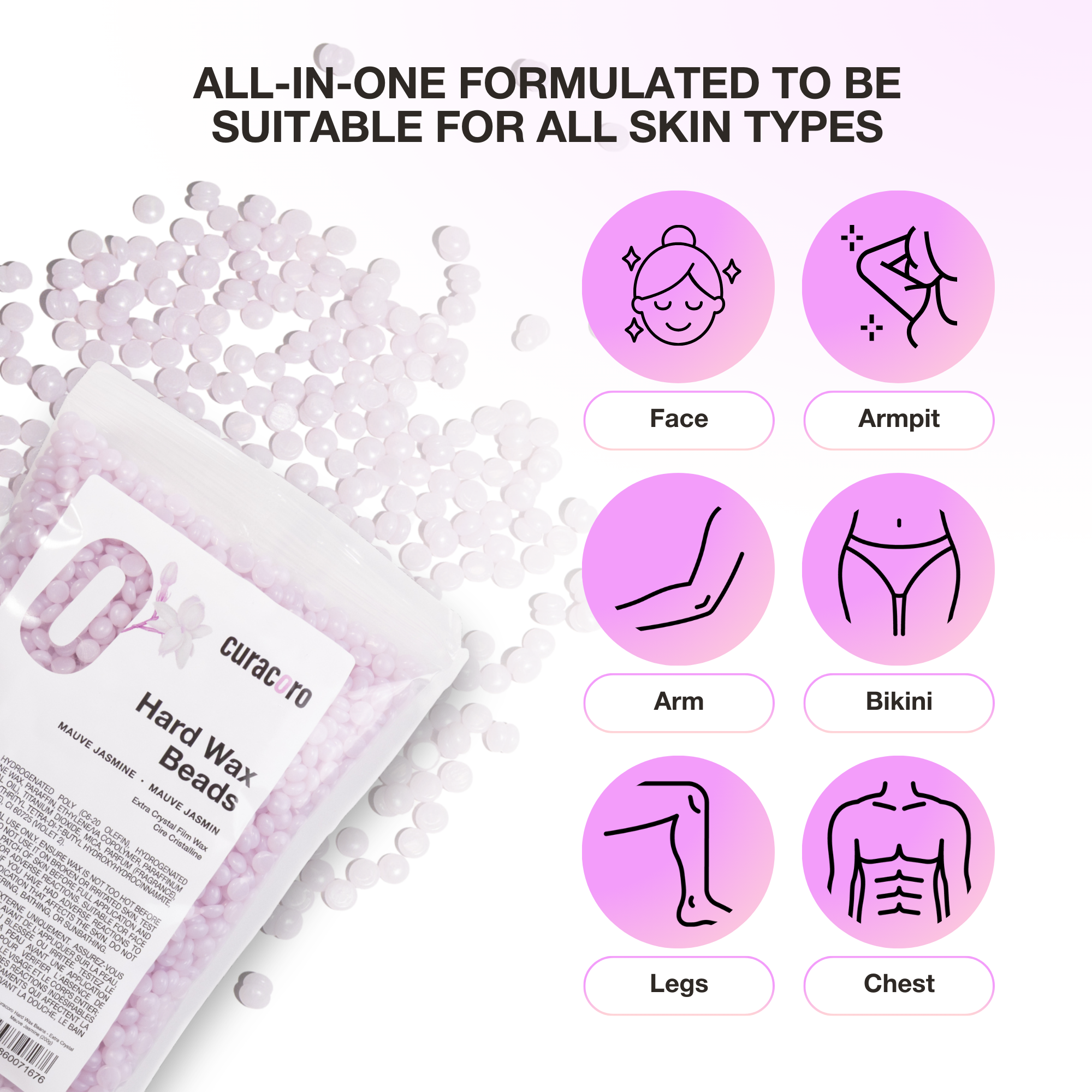 Perles de cire dure italienne Curacoro – Extra Crystal – Jasmin mauve (200 g)