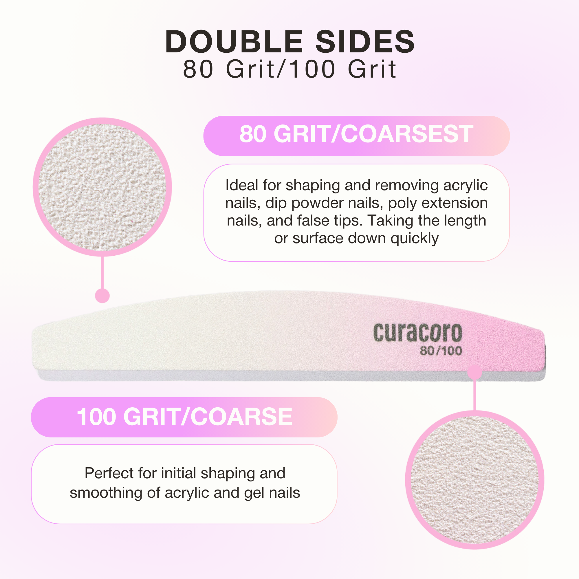 Limes à ongles double face - Qualité professionnelle | Lot de 10