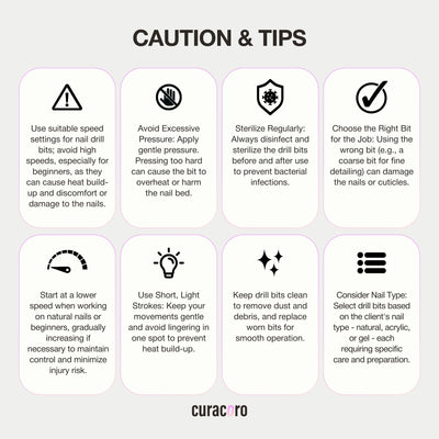 Caution & Tips for the nail bits