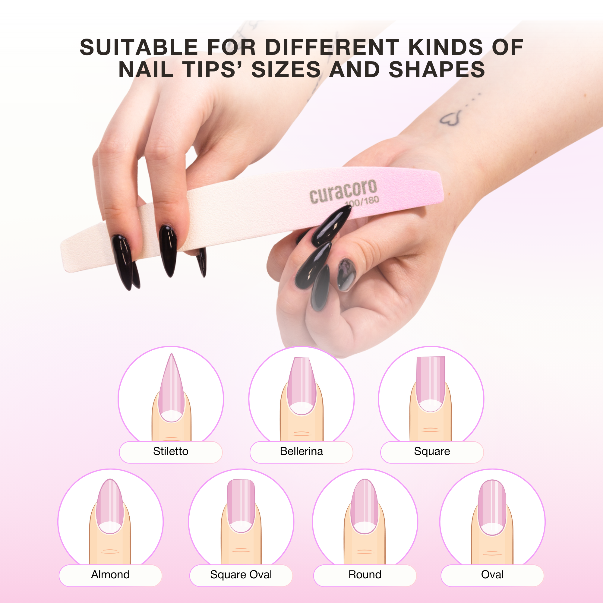 Limes à ongles double face - Qualité professionnelle | Lot de 10