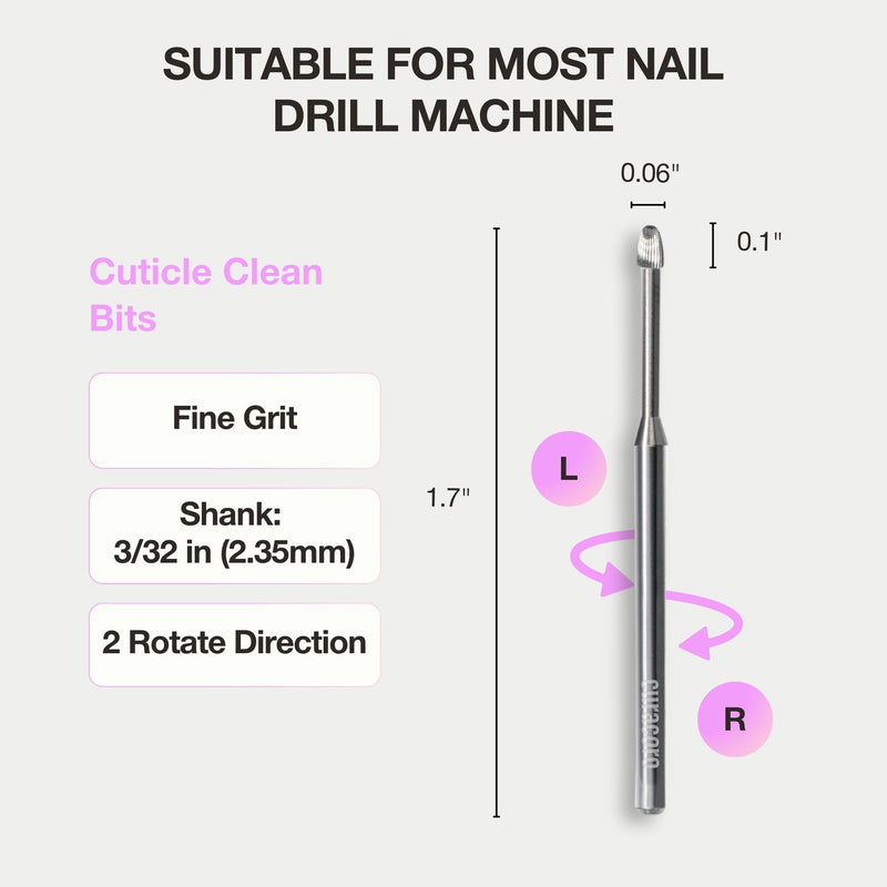 Cuticle Nail Drill Bit - Cuticle Clean Bits (Fine)