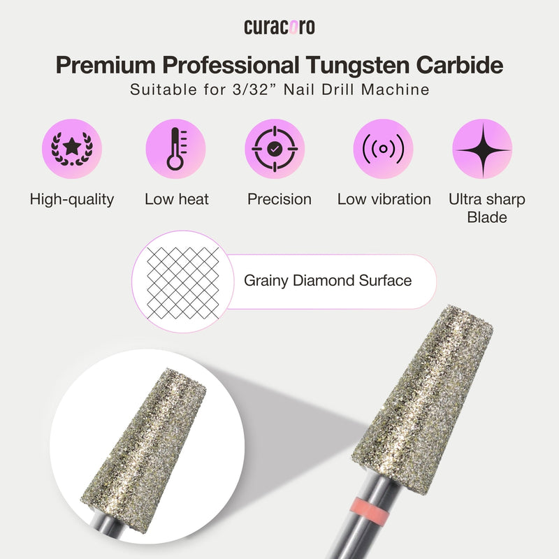 Cuticle Nail Drill Bit - Diamond Drill Bit 5.4mm (Tapered shape)- Medium