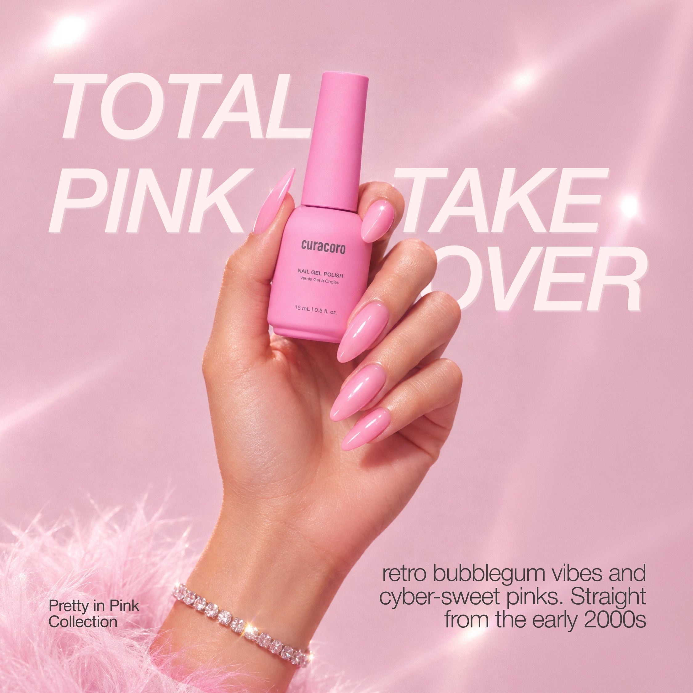 Pretty in Pink - Collection de gels couleur solides pour ongles (6 couleurs / 15 ml chacune)
