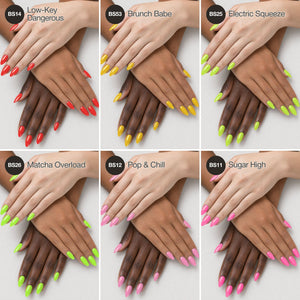 Neon Pop - Collection de gels couleur solides pour ongles (6 couleurs / 15 ml chacune)