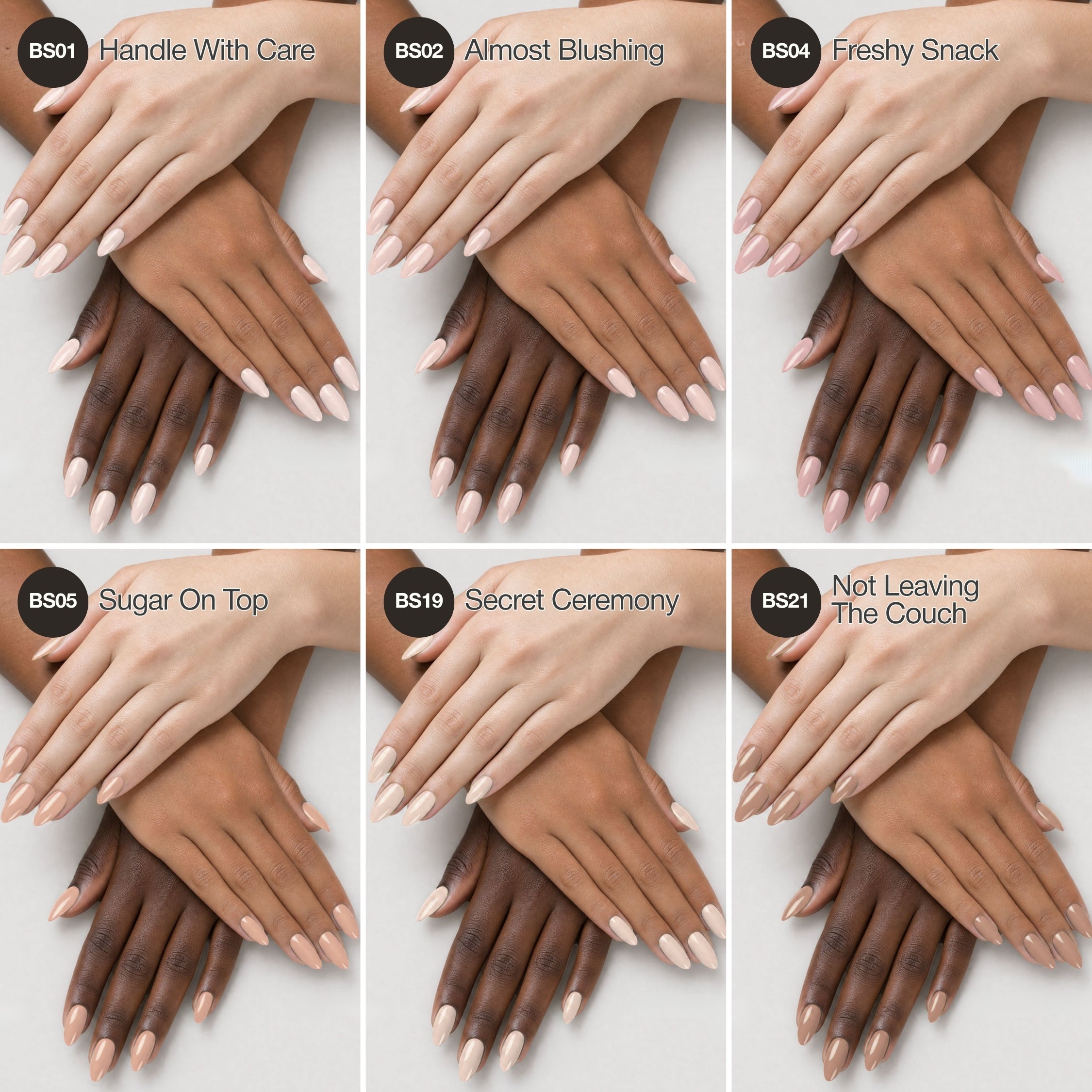 Everyday Nude - Collection de gels couleur solides pour ongles (6 couleurs / 15 ml chacune)