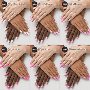 Pretty in Pink - Collection de gels couleur solides pour ongles (6 couleurs / 15 ml chacune)