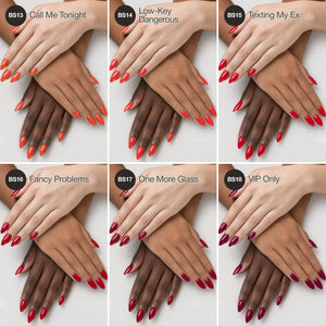 Scarlet Lady - Collection de gels couleur solides pour ongles (6 couleurs / 15 ml chacune)