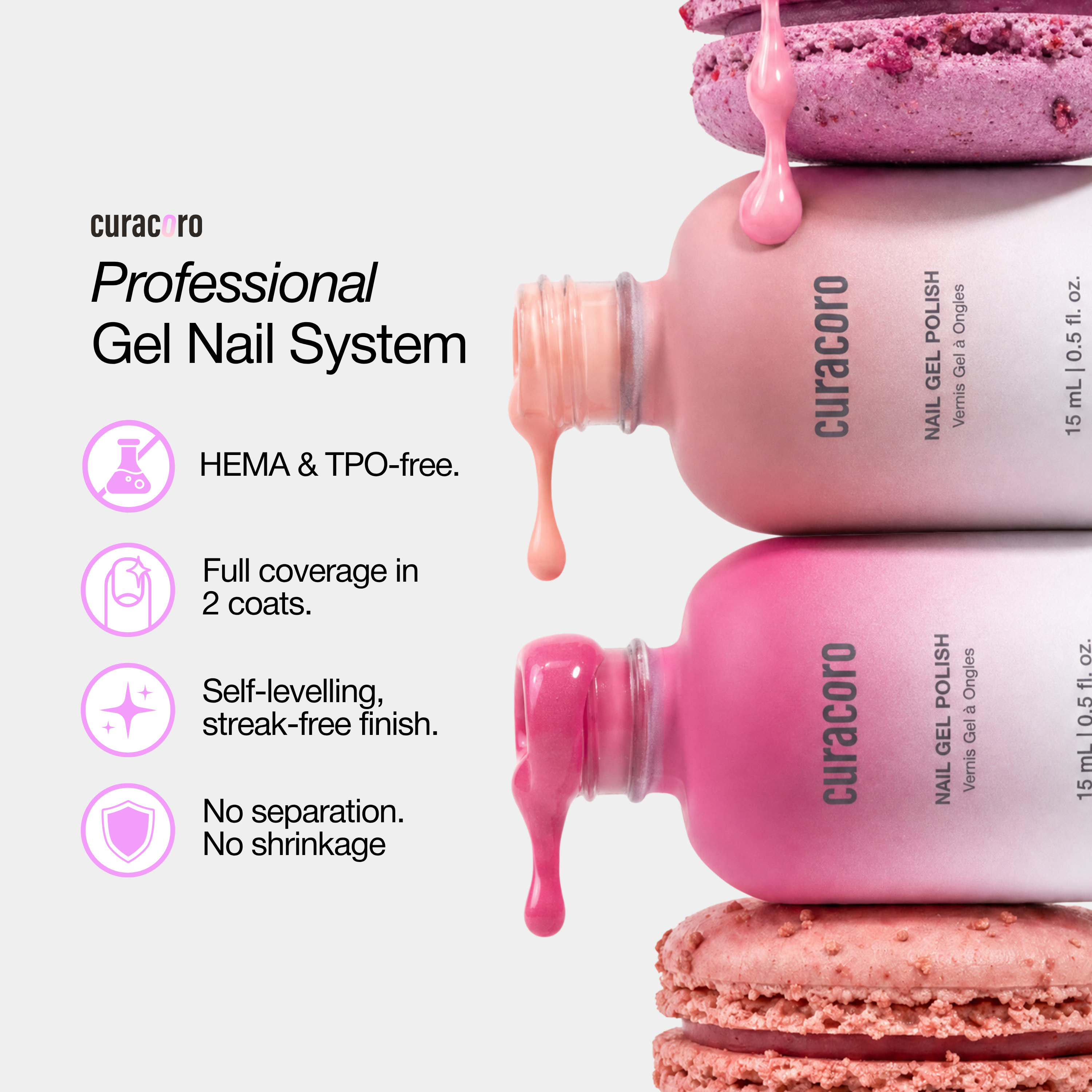 Color Buffet 60 – Collection de gels couleur solides pour ongles (60 couleurs / 15 ml chacune)