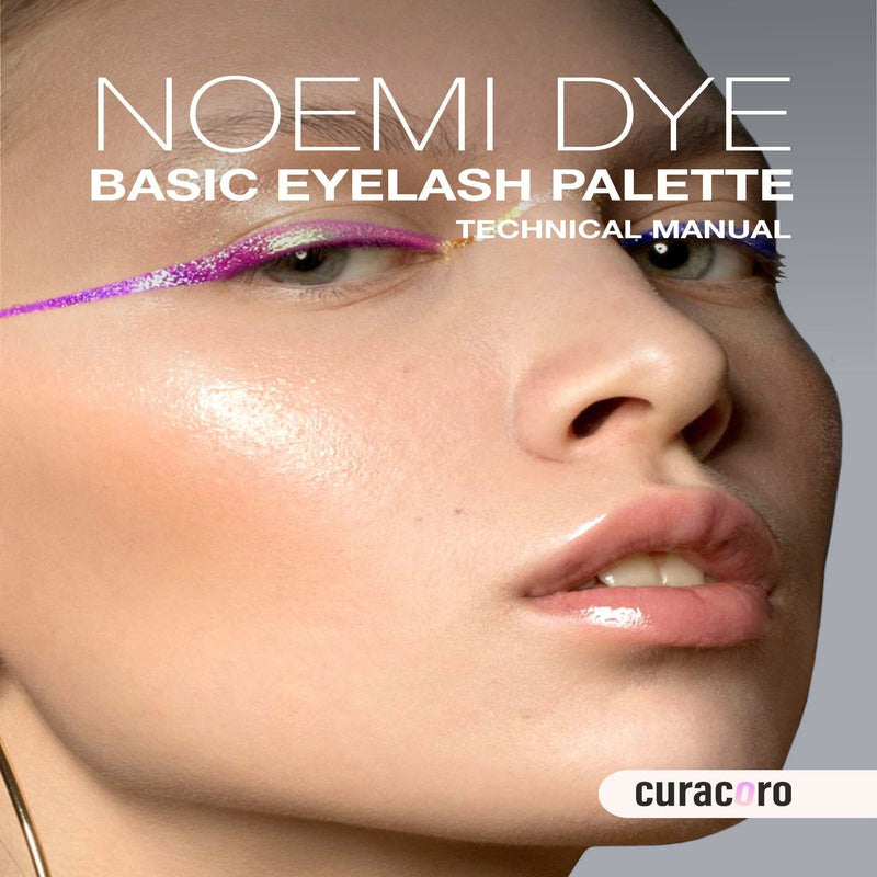 Noemi Dye Basic Eyelash Palette Manual cover with a close-up of a model&