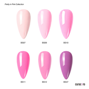 Pretty in Pink - Collection de gels couleur solides pour ongles (6 couleurs / 15 ml chacune)