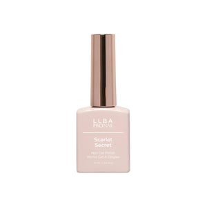LLBA Scarlet Secret Gel Polish bottle on a light background.