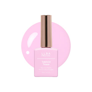 LLBA Tabloid Tease Gel Polish bottle with a white background and a glossy paint blob.