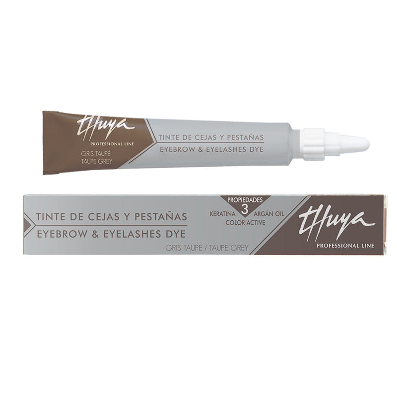 Thuya Taupe Grey Eyebrow & Eyelash Dye provides a soft greyish-brown tone, perfect for blending with natural hair colors.