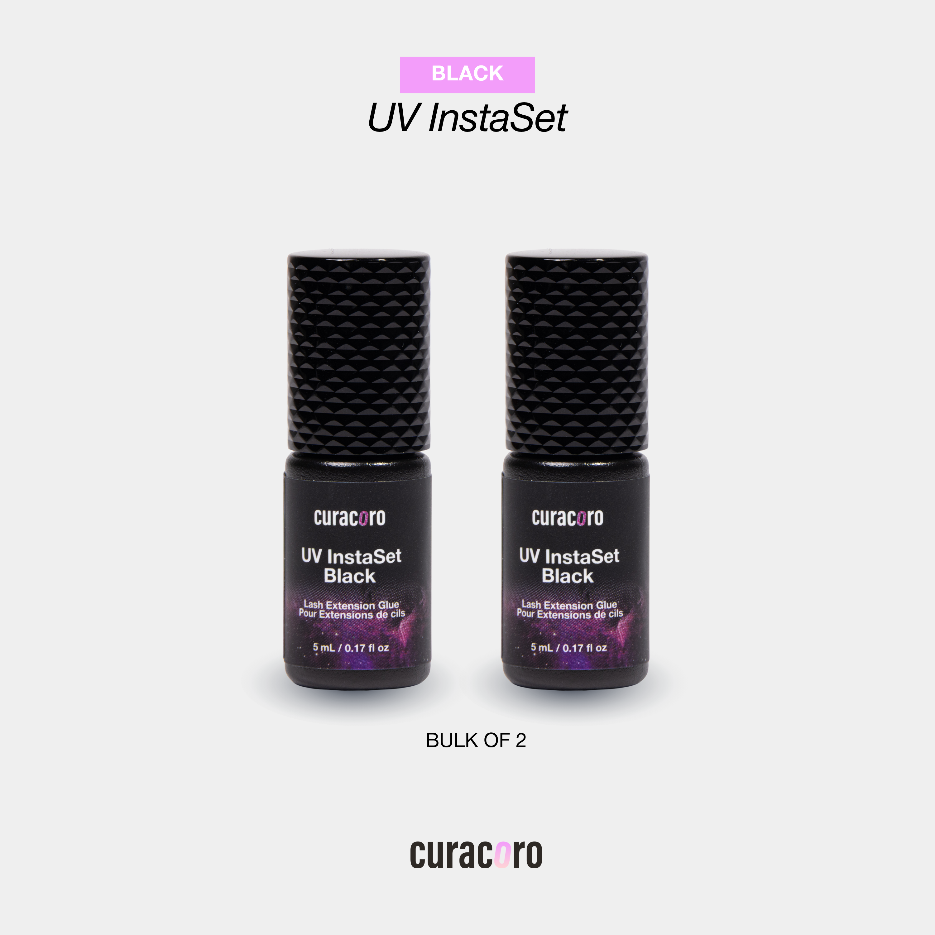 UV Instaset Black – Colle UV noire pour extensions de cils