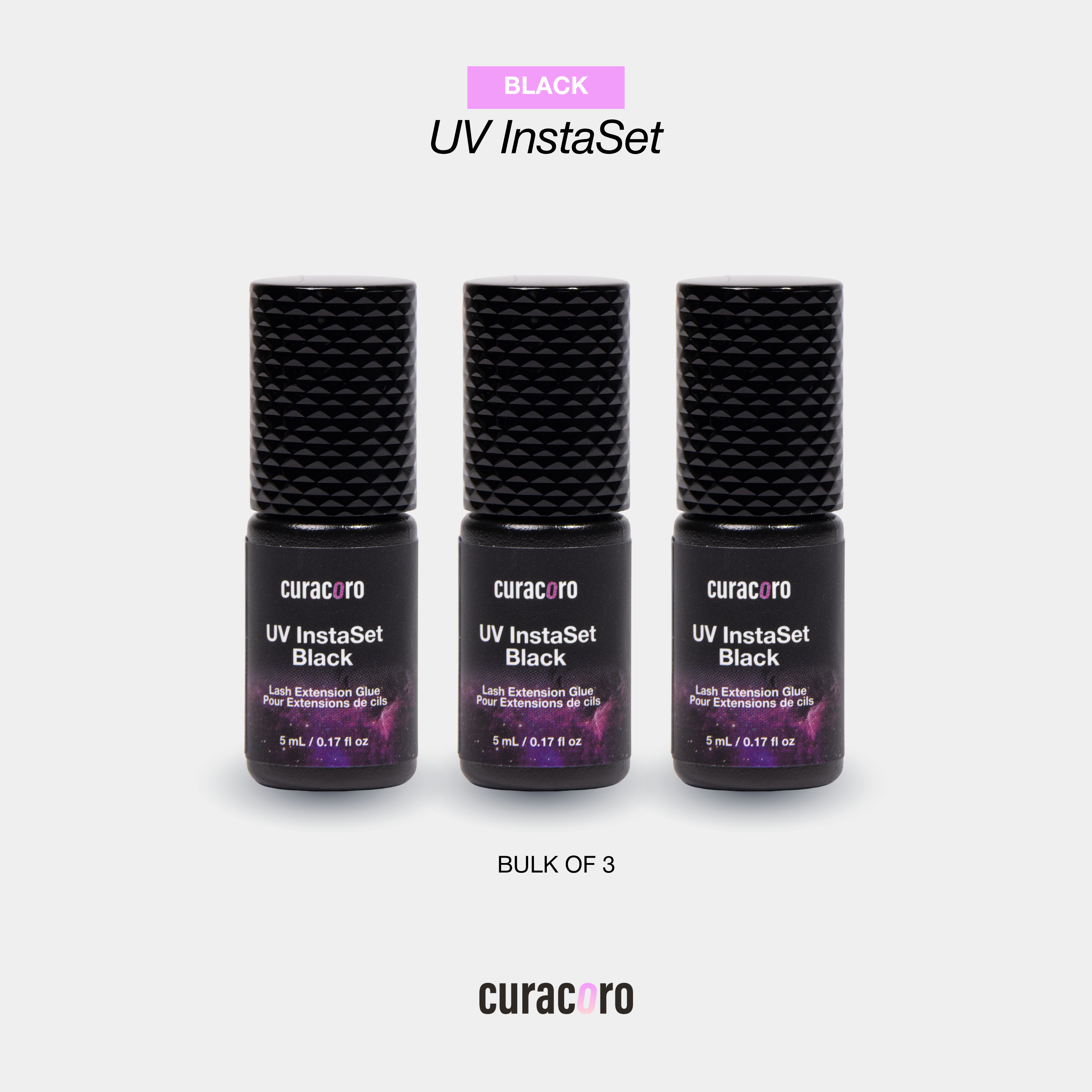 UV Instaset Black – Colle UV noire pour extensions de cils