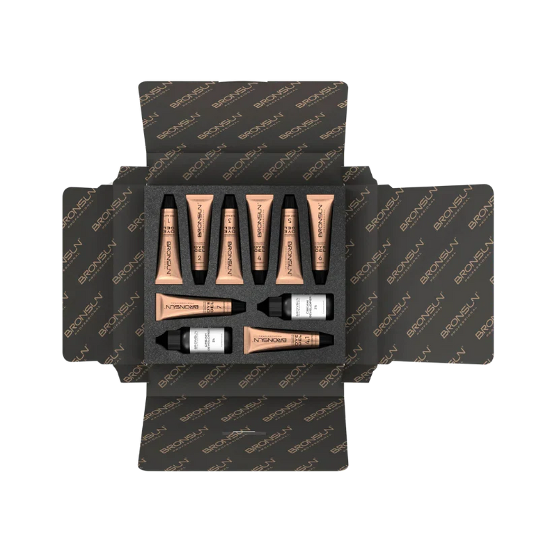 Bronsun Kit de teinture pour cils et sourcils (8 couleurs + révélateur)