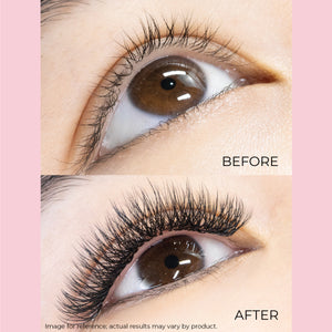 W Lashes on model&