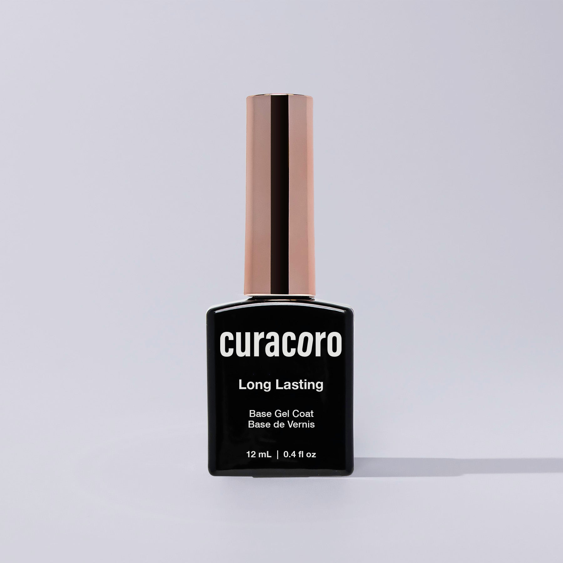 Curacoro Long Las Base Gel Coat in front of a white background.ing