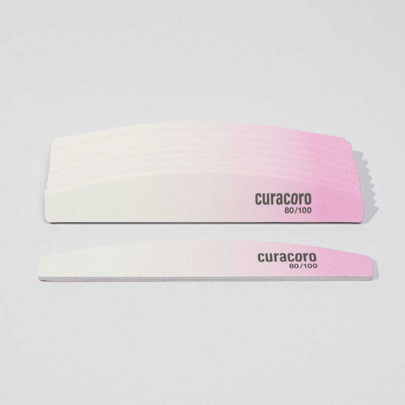 Dual-Sided Nail Files Over White Background