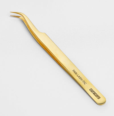 Curacoro Fan-Lash-Tic Tweezers Gold style.