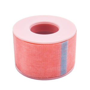 Curacoro sensitive pink eyelash extension tape roll with soft silicone core, displayed on white background